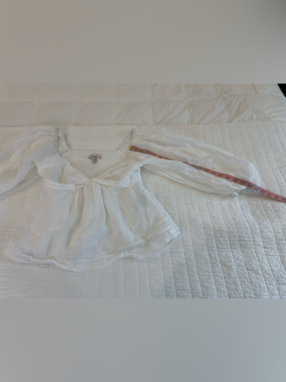 Banana Republic Size Small White Peasant Blouse - Picture 7 of 9